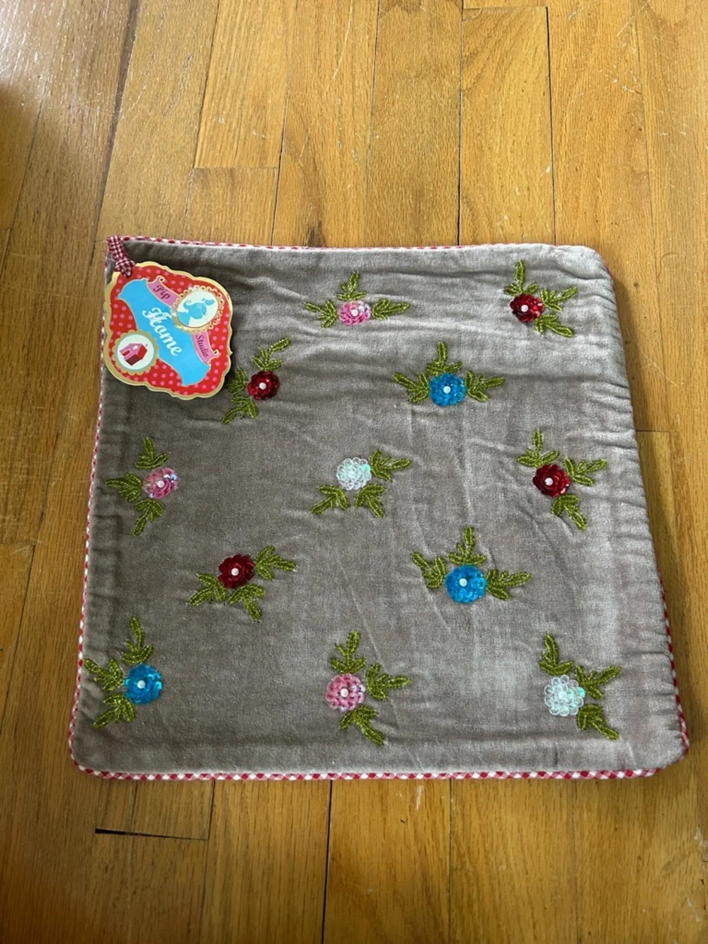 Anthropologie PIP studio velvet poly‎ silk 12x12 sequin pillow cushion covers 2